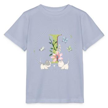 Anfangsbuchstabe I mit Katze - Stanley/Stella Kinder T-Shirt MINI CREATOR  - Lavendel-Violett - Vorne - Braiden (125cm)