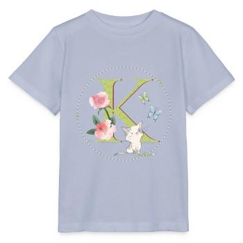 Anfangsbuchstabe K mit Katze - Stanley/Stella Kinder T-Shirt MINI CREATOR  - Lavendel-Violett - Vorne - Braiden (125cm)