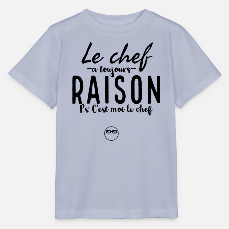 Le chef à toujours raison ps c'est moi le chef. - T-shirt bio MINI CREATOR Stanley/Stella Enfant - lavande-violet