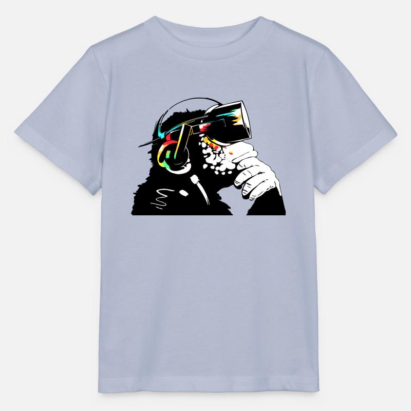 Monksy - Singe avec lunettes de réalité virtuelle - T-shirt bio MINI CREATOR Stanley/Stella Enfant - lavande-violet