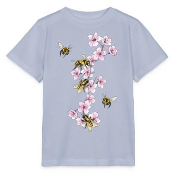 Bees on cherry blossoms - Stanley/Stella MINI CREATOR Kids’ T-Shirt - lavender-violet - Front - Braiden (125cm)