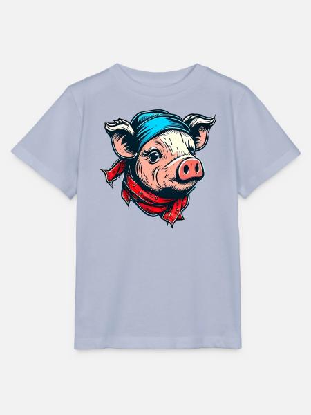 Schweinchen mit Kopftuch - Stanley/Stella Kinder T-Shirt MINI CREATOR  - Lavendel-Violett