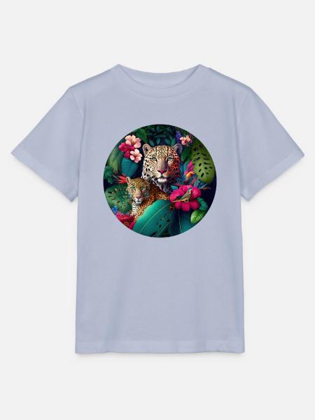 Leopard Dschungel Blumen - Stanley/Stella Kinder T-Shirt MINI CREATOR - Lavendel-Violett