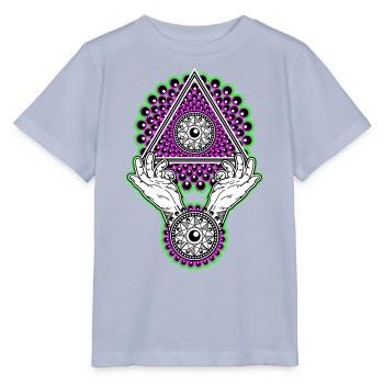 Neon Illuminati Pyramide neongrün - Schwarzlicht - Stanley/Stella Kinder T-Shirt MINI CREATOR  - Lavendel-Violett - Vorne - Braiden (125cm)