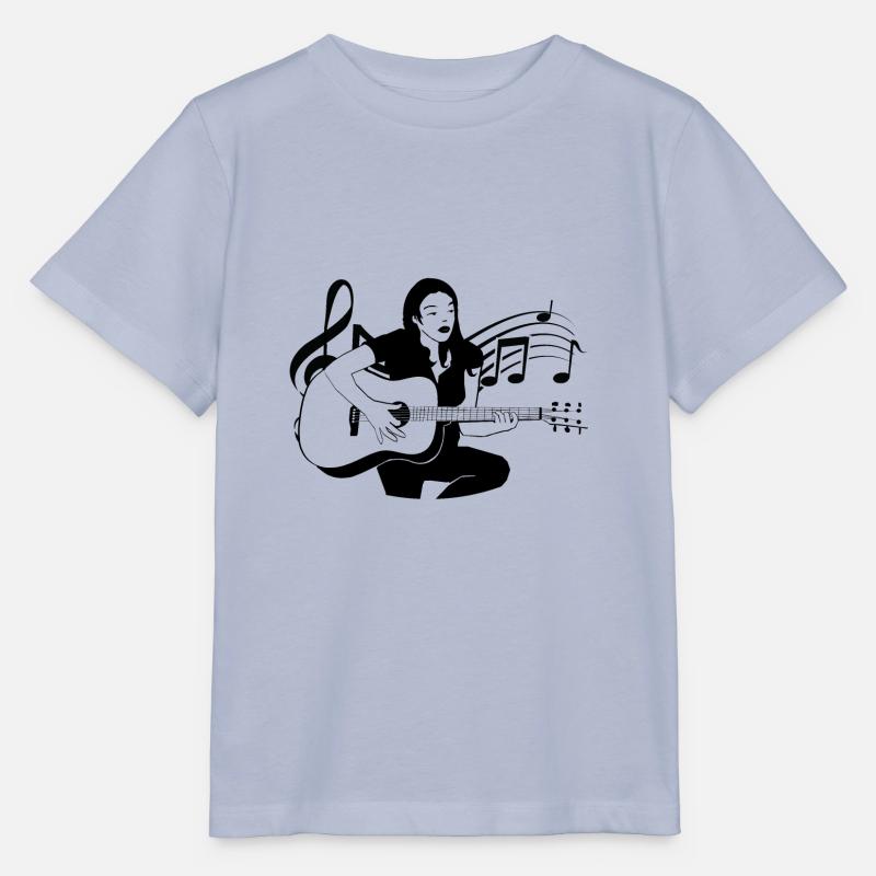 Guitariste classique folk joue de la guitare notes - T-shirt bio MINI CREATOR Stanley/Stella Enfant - lavande-violet