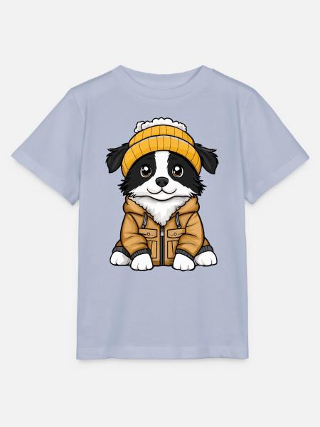Border Collie Hund Stylisch - Stanley/Stella Kinder T-Shirt MINI CREATOR  - Lavendel-Violett