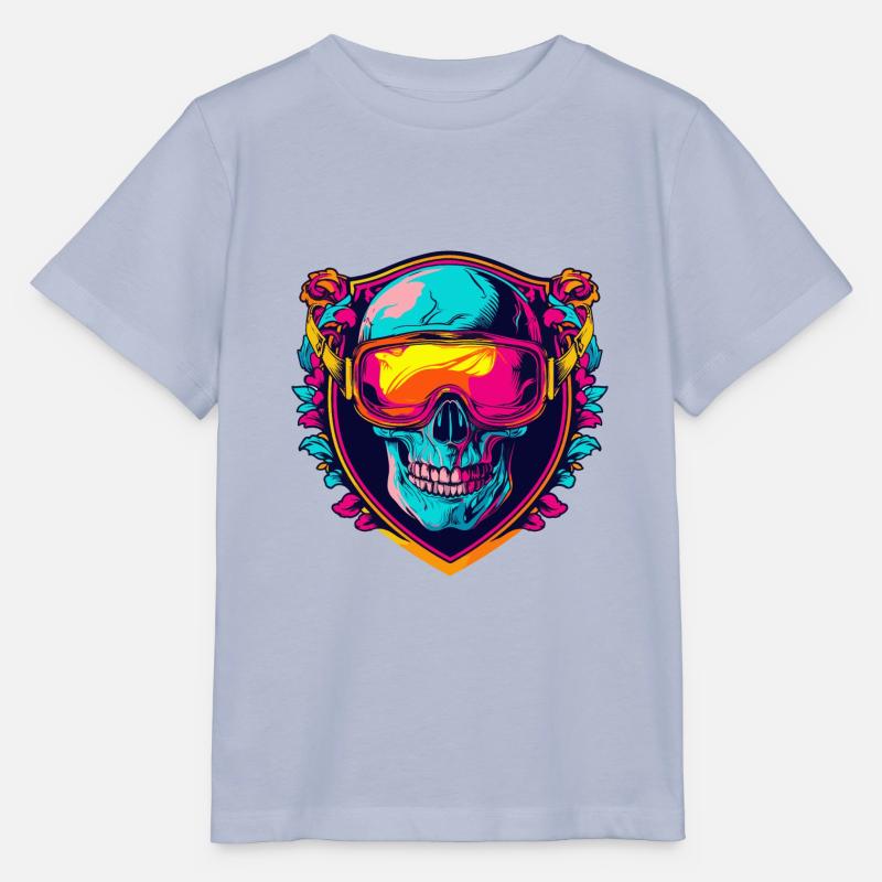 Ski Masque de ski Skull - T-shirt bio MINI CREATOR Stanley/Stella Enfant - lavande-violet