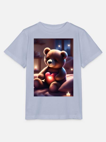Teddybär mit Herz - Stanley/Stella Kinder T-Shirt MINI CREATOR - Lavendel-Violett