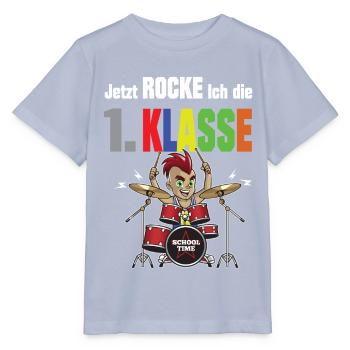 Jetzt rocke ich die 1. Klasse - Schlagzeug - Stanley/Stella Kinder T-Shirt MINI CREATOR  - Lavendel-Violett - Vorne - Braiden (125cm)