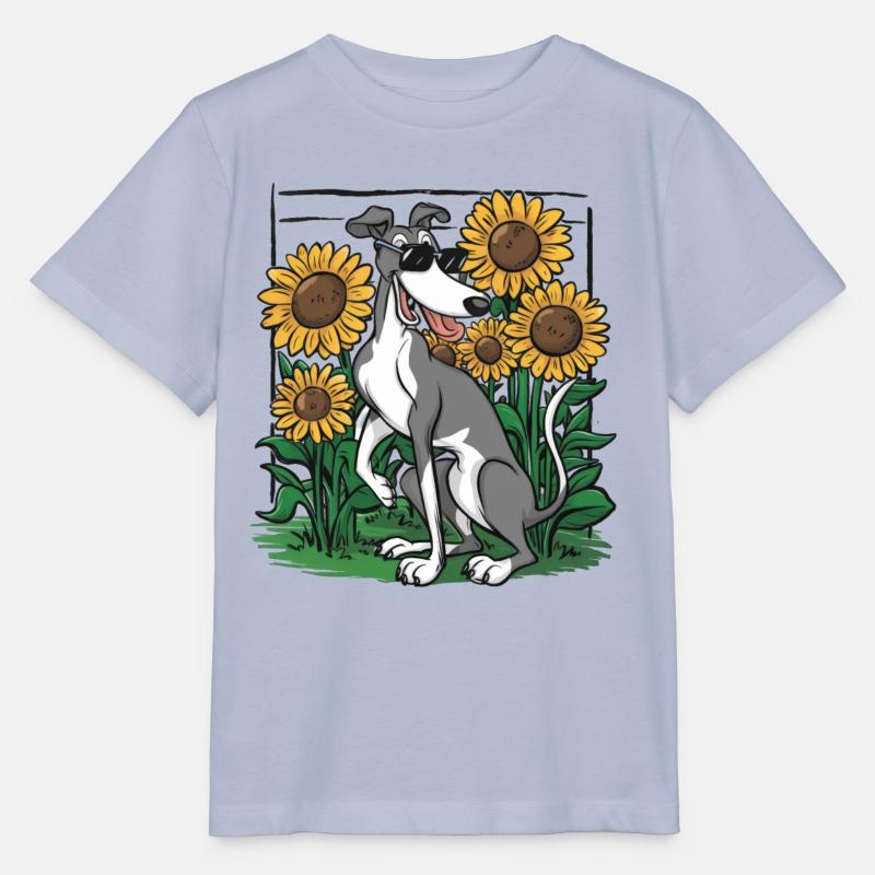 Windhund und Sonnenblumen - Stanley/Stella Kinder T-Shirt MINI CREATOR  - Lavendel-Violett