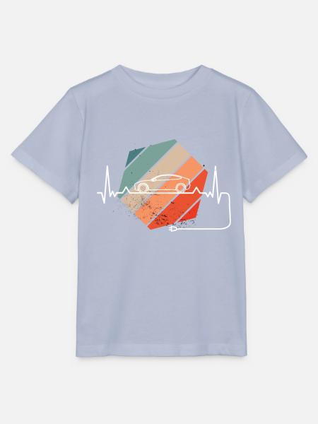 retro Herzschlag für Elektroauto - Stanley/Stella Kinder T-Shirt MINI CREATOR  - Lavendel-Violett