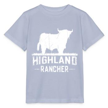 Highland Rancher Scottish Highland Cattle Cow - Stanley/Stella MINI CREATOR Kids’ T-Shirt - lavender-violet - Front - Braiden (125cm)