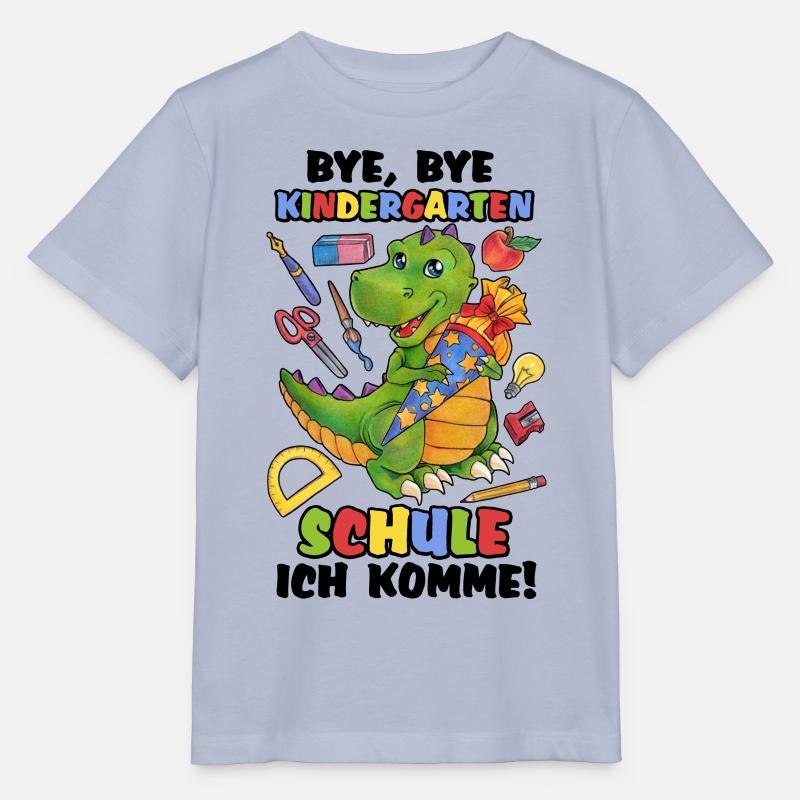 Dinosaurier Dino TRex Saurier mit Zuckertüte - Stanley/Stella Kinder T-Shirt MINI CREATOR - Lavendel-Violett
