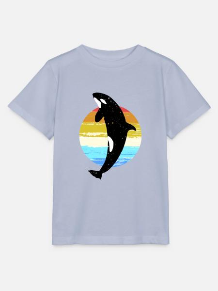Wal Orca Schwertwal Lieblingstier Geschenk Motiv - Stanley/Stella Kinder T-Shirt MINI CREATOR - Lavendel-Violett