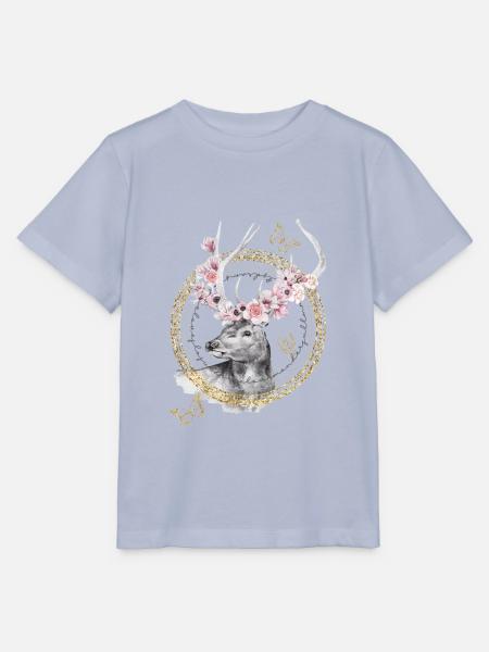 * Hirsch mit Blumen-Geweih * in Wasserfabtechnik - Stanley/Stella Kinder T-Shirt MINI CREATOR - Lavendel-Violett