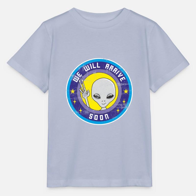 Alien va bientôt sortir de l'espace avec l'OVNI. - T-shirt bio MINI CREATOR Stanley/Stella Enfant - lavande-violet
