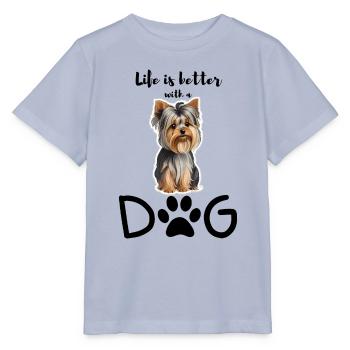 Joie de vivre avec un Yorkie - T-shirt bio MINI CREATOR Stanley/Stella Enfant - lavande-violet - Devant - Braiden (125cm)