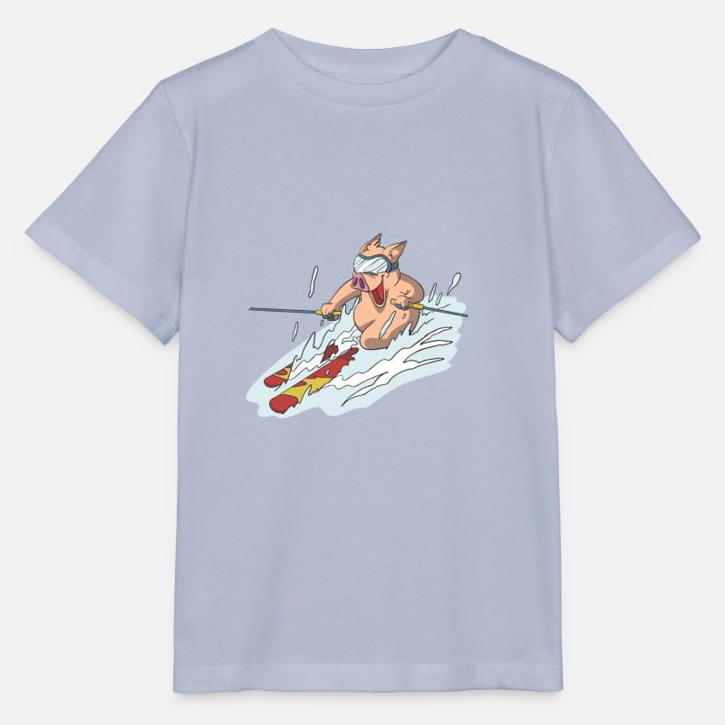 Cochon à skis dans la courbe - T-shirt bio MINI CREATOR Stanley/Stella Enfant - lavande-violet