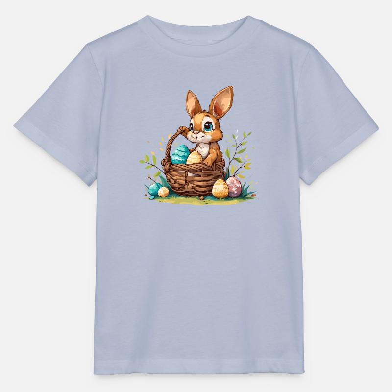 Hase mit einem befüllten Osterkorb mit Eiern - Stanley/Stella Kinder T-Shirt MINI CREATOR  - Lavendel-Violett