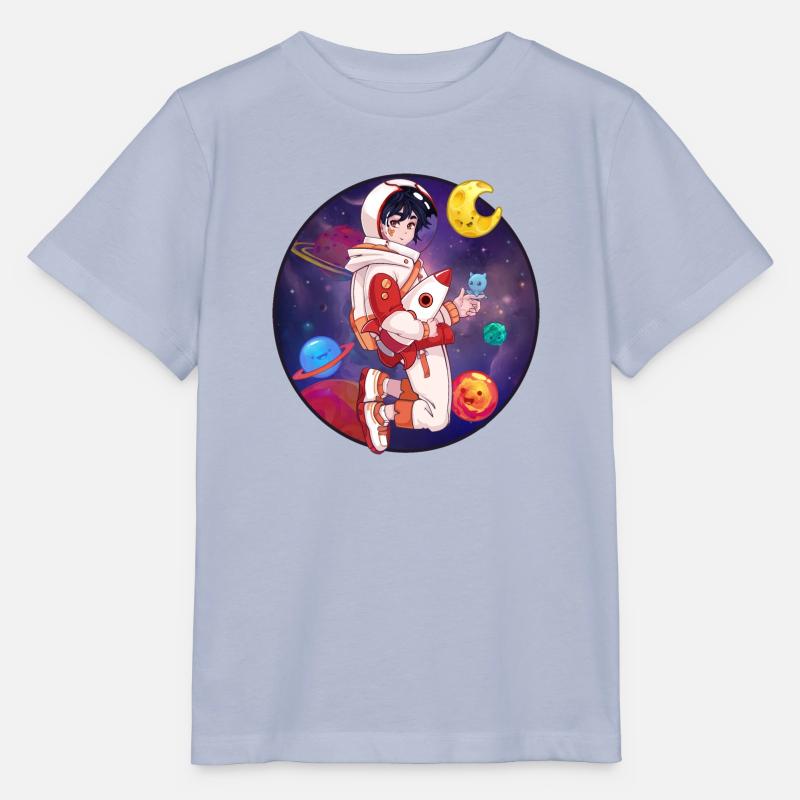 Garçon cosmonaute chibi dans l'espace - T-shirt bio MINI CREATOR Stanley/Stella Enfant - lavande-violet