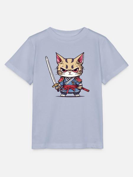 Samurai-Katze #1 - Stanley/Stella Kinder T-Shirt MINI CREATOR - Lavendel-Violett