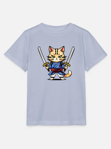 Samurai-Katze #30 - Stanley/Stella Kinder T-Shirt MINI CREATOR  - Lavendel-Violett