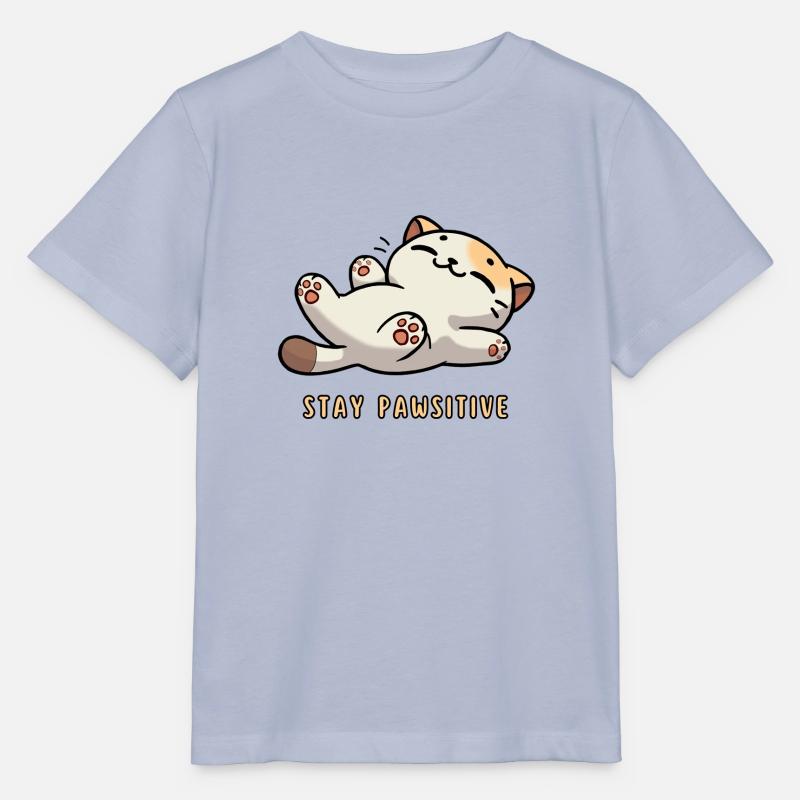 Stay Pawsitive - Chat mignon avec dicton - T-shirt bio MINI CREATOR Stanley/Stella Enfant - lavande-violet