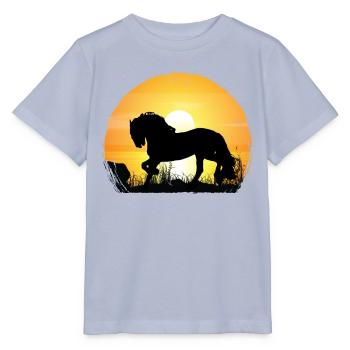 Sunset - Frisian Horse - Stanley/Stella MINI CREATOR Kids’ T-Shirt - lavender-violet - Front - Braiden (125cm)
