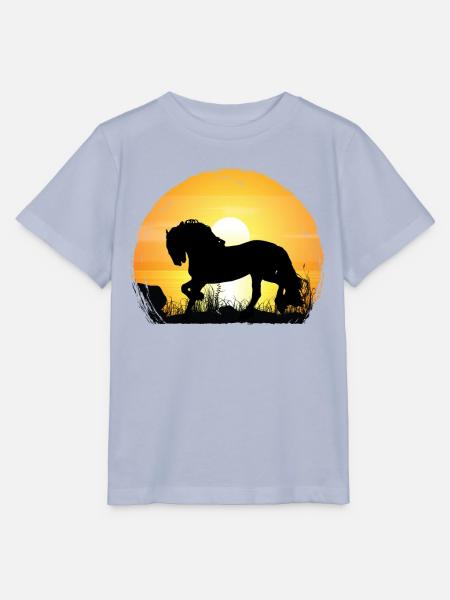 Sonnenuntergang - Friesisches Pferd - Stanley/Stella Kinder T-Shirt MINI CREATOR - Lavendel-Violett