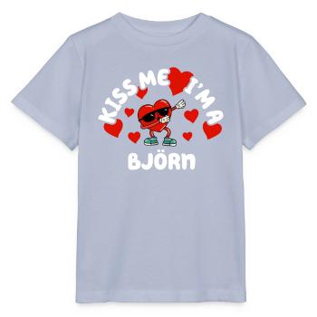 Kiss Me - Valentine's Day Name Dabbing Heart Björn - Stanley/Stella MINI CREATOR Kids’ T-Shirt - lavender-violet - Front - Braiden (125cm)