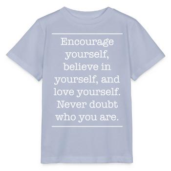 Encourage Faith That Love Never Doubts - Stanley/Stella MINI CREATOR Kids’ T-Shirt - lavender-violet - Front - Braiden (125cm)