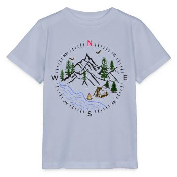 Forest Wald Kompass Fluss Zelten Zelt Wälder Natur - Stanley/Stella Kinder T-Shirt MINI CREATOR  - Lavendel-Violett - Vorne - Braiden (125cm)