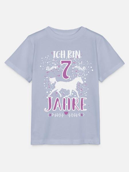 Pferd Geburtstag 7 Jahre alt Pferd - Geschenk - Stanley/Stella Kinder T-Shirt MINI CREATOR - Lavendel-Violett