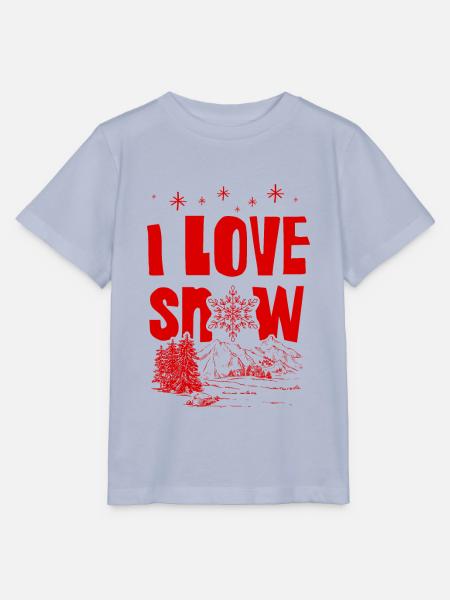 I Love Snow - Stanley/Stella Kinder T-Shirt MINI CREATOR - Lavendel-Violett