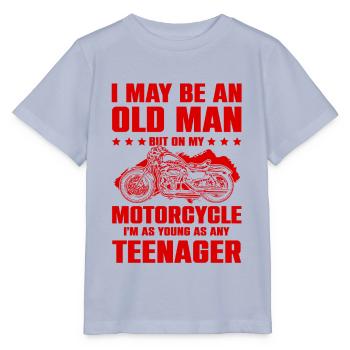 Motorcycle old man - Stanley/Stella MINI CREATOR Kids’ T-Shirt - lavender-violet - Front - Braiden (125cm)