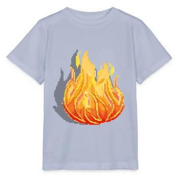 Retro Pixel Feuer - Stanley/Stella Kinder T-Shirt MINI CREATOR  - Lavendel-Violett - Vorne - Braiden (125cm)