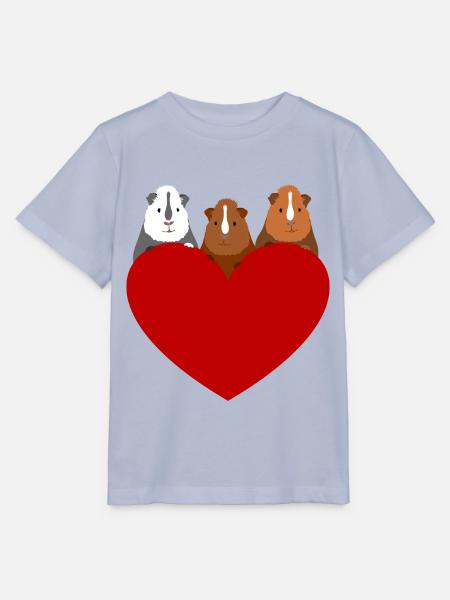 Herz mit 3 süßen Meerschweinchen - Geschenk - Stanley/Stella Kinder T-Shirt MINI CREATOR - Lavendel-Violett