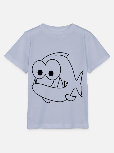 Piranha Comic Tier - Stanley/Stella Kinder T-Shirt MINI CREATOR - Lavendel-Violett