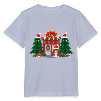 Nikolaus Shop mit Tannen und Geschenken. - Stanley/Stella Kinder T-Shirt MINI CREATOR  - Lavendel-Violett - Vorne - Braiden (125cm)