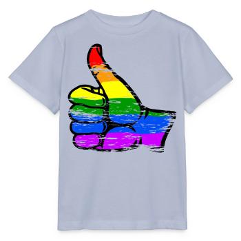 Regenbogenfarbe Flagge Hand alles klar Symbol used - Stanley/Stella Kinder T-Shirt MINI CREATOR  - Lavendel-Violett - Vorne - Braiden (125cm)