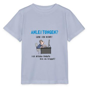 Anleitungen lesen ich nicht, drücke Knöpfe Spruch - Stanley/Stella Kinder T-Shirt MINI CREATOR  - Lavendel-Violett - Vorne - Braiden (125cm)
