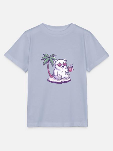 Eisbär Sommer Strand Comic - Stanley/Stella Kinder T-Shirt MINI CREATOR - Lavendel-Violett