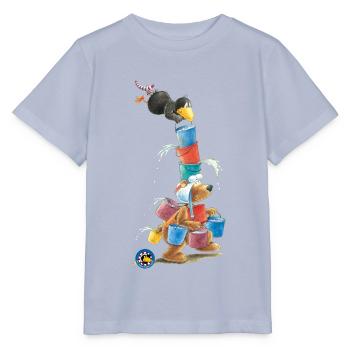 Der kleine Rabe Socke mit Eddi Wassereimer - Stanley/Stella Kinder T-Shirt MINI CREATOR  - Lavendel-Violett - Vorne - Braiden (125cm)