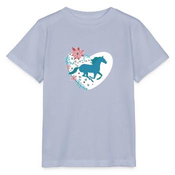 Blaues Pferd auf weißem Herz - Stanley/Stella Kinder T-Shirt MINI CREATOR  - Lavendel-Violett - Vorne - Braiden (125cm)