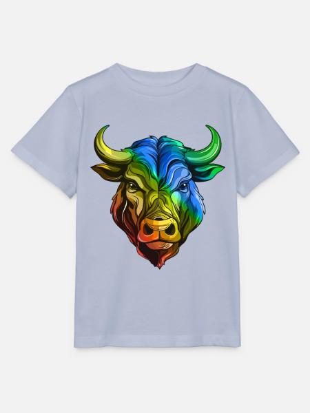 Bulle Kopf Taurus Bunt - Stanley/Stella Kinder T-Shirt MINI CREATOR - Lavendel-Violett