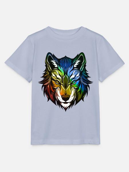 Wolf Kopf Bunt - Stanley/Stella Kinder T-Shirt MINI CREATOR - Lavendel-Violett