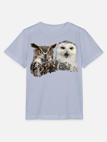 Schneeeule und amerikanische Eule - Stanley/Stella Kinder T-Shirt MINI CREATOR - Lavendel-Violett