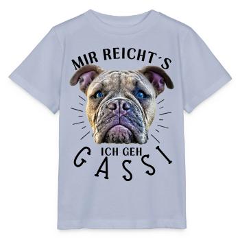 MIR REICHT´S ... Bulldogge Bulldog Bulldoggen - Stanley/Stella Kinder T-Shirt MINI CREATOR  - Lavendel-Violett - Vorne - Braiden (125cm)
