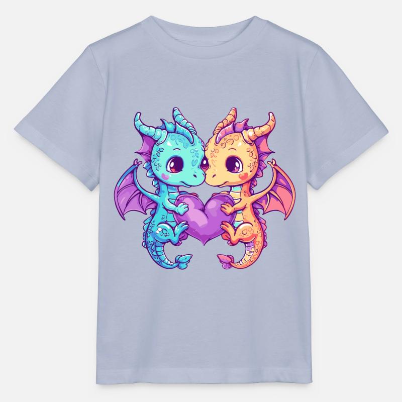 Drache Paar Verliebt Tier Valentinstag - Stanley/Stella Kinder T-Shirt MINI CREATOR  - Lavendel-Violett