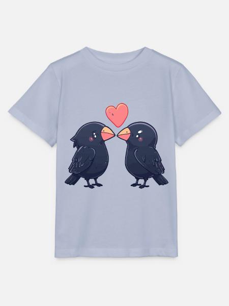 Rabe Paar Krähe Verliebt Tiere Valentinstag - Stanley/Stella Kinder T-Shirt MINI CREATOR  - Lavendel-Violett